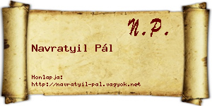 Navratyil Pál névjegykártya